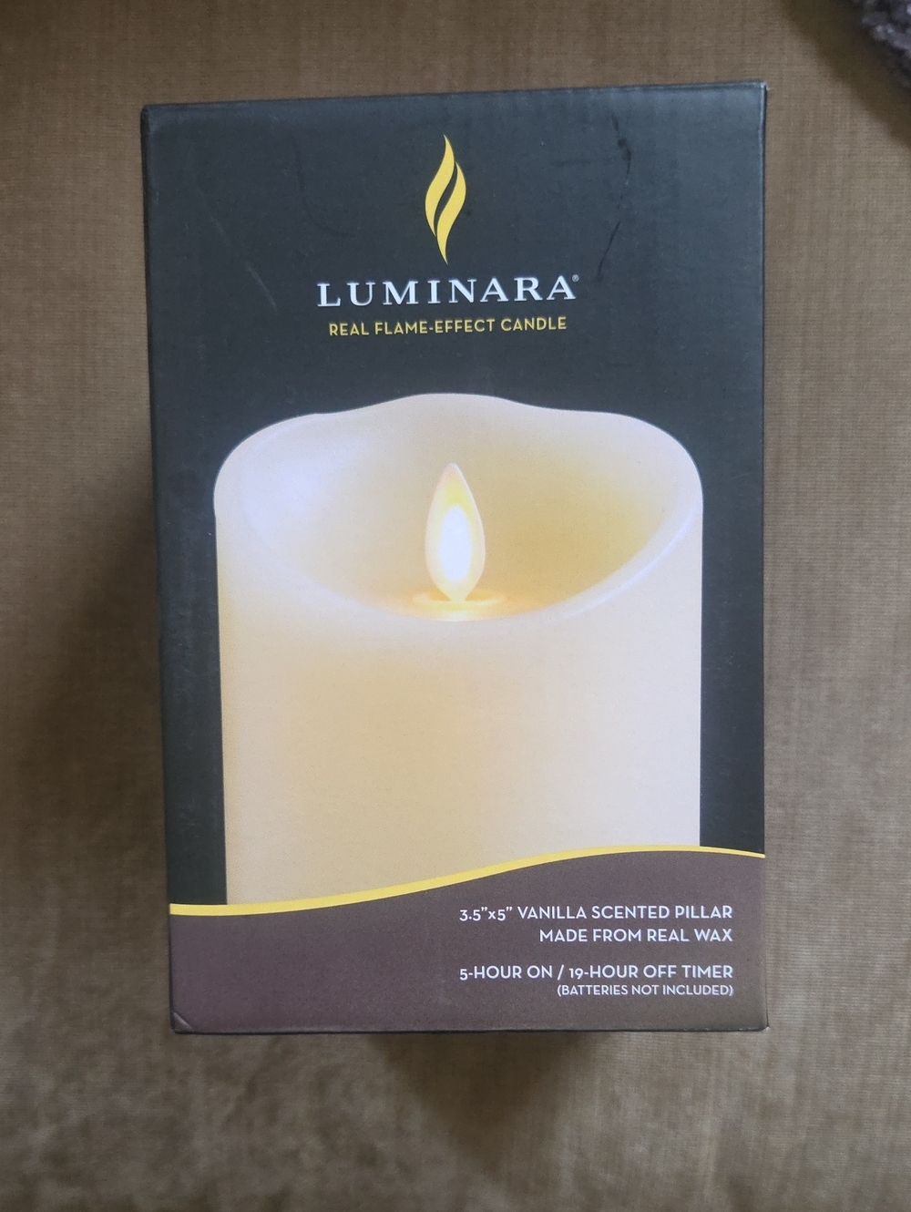 Luminara Vanilla Scented Cream LED Pillar Candle